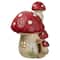 18" Red & Beige Mushroom House Outdoor Garden Statue